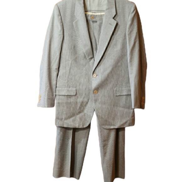 Marzotto Principe Italy Gray Pinstripe Pant Suit Wool Blend Classic Power Suit L - Picture 1 of 16